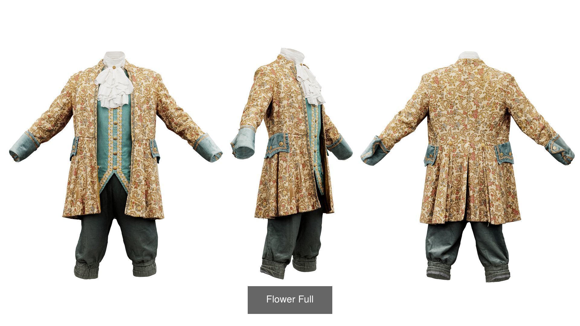 32 Historic 1600s Clothing items 3D Model Collection_19