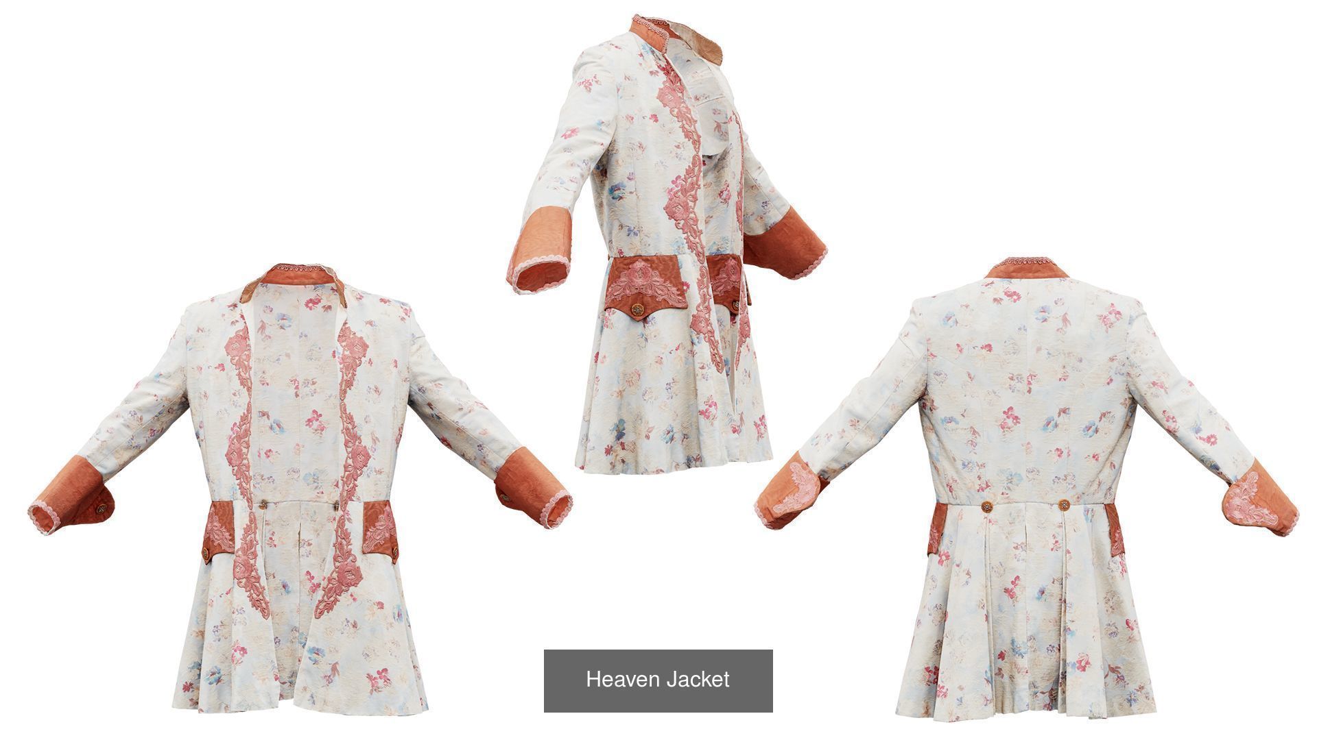 32 Historic 1600s Clothing items 3D Model Collection_14