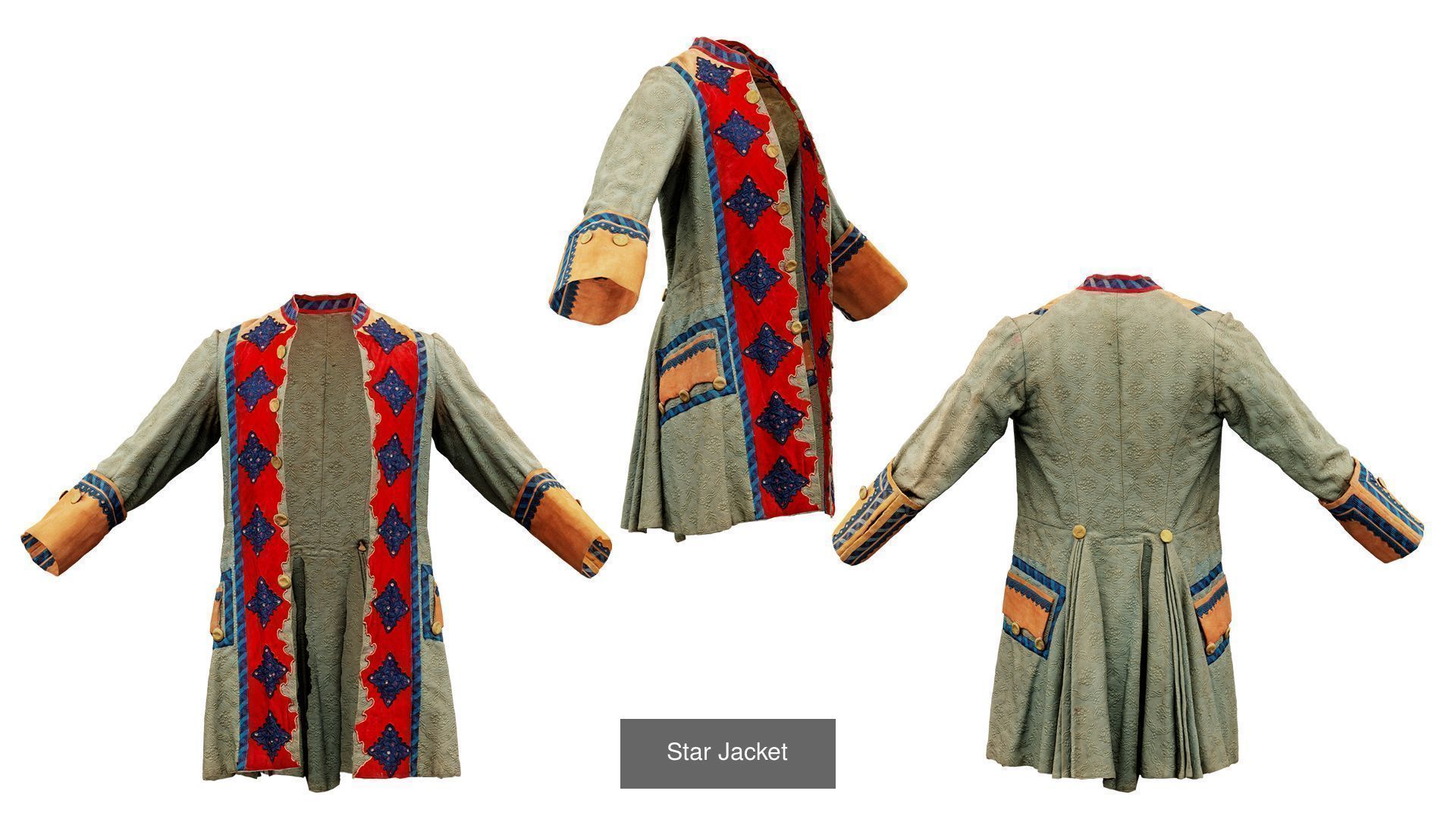 32 Historic 1600s Clothing items 3D Model Collection_24