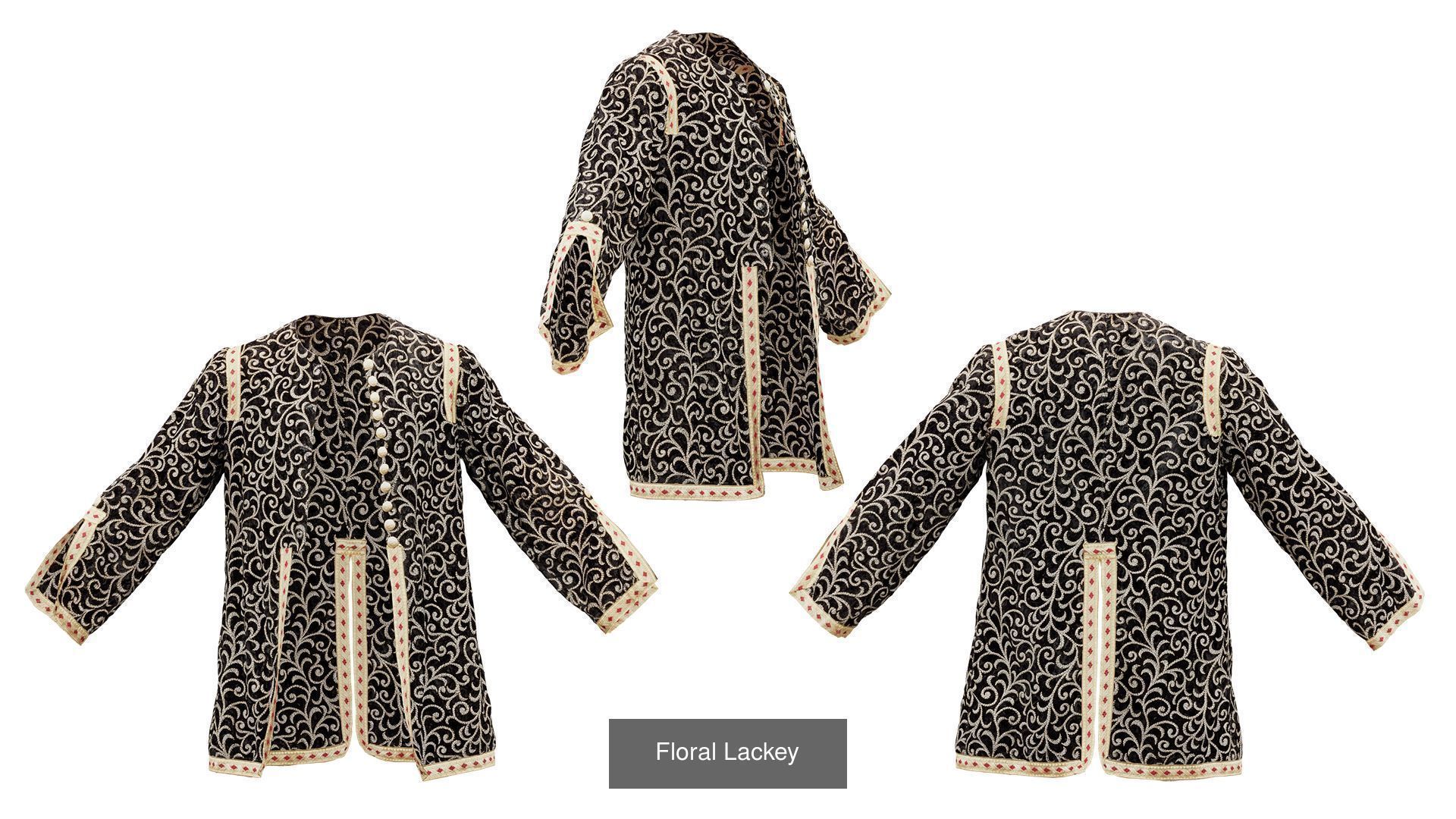 32 Historic 1600s Clothing items 3D Model Collection_9