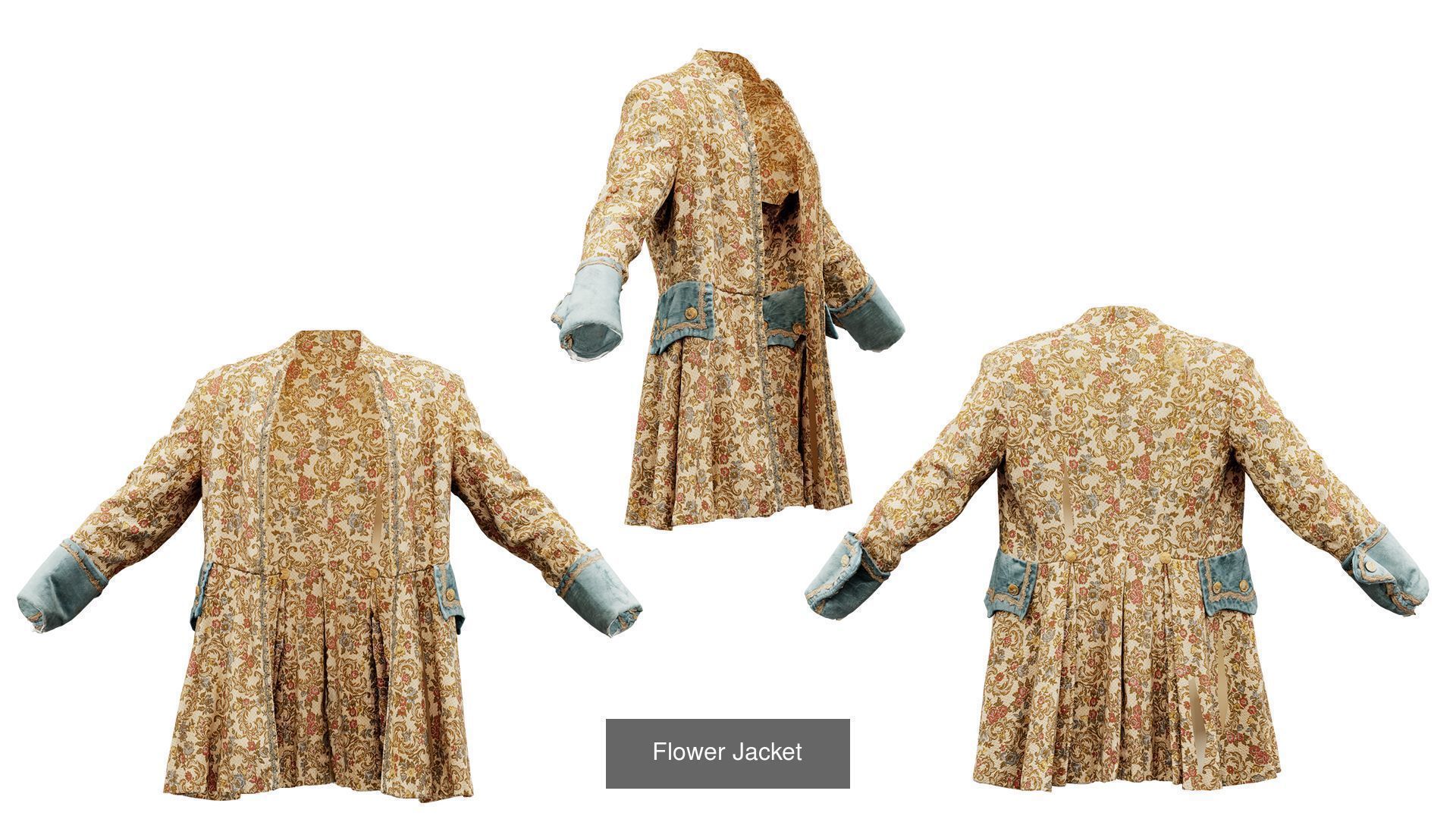 32 Historic 1600s Clothing items 3D Model Collection_18
