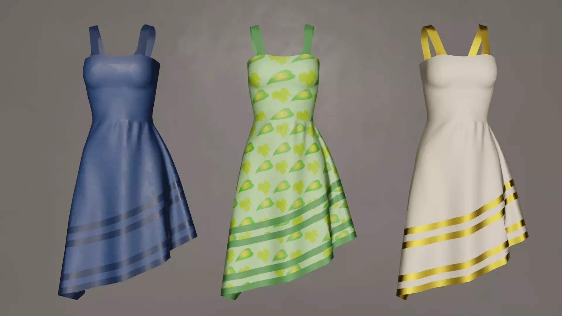 Female Dress Low-poly 3D model