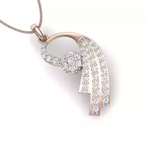 pendant 3D diamond hanging from chain