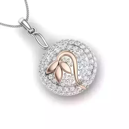 pendant 3D print model rose gold diamond