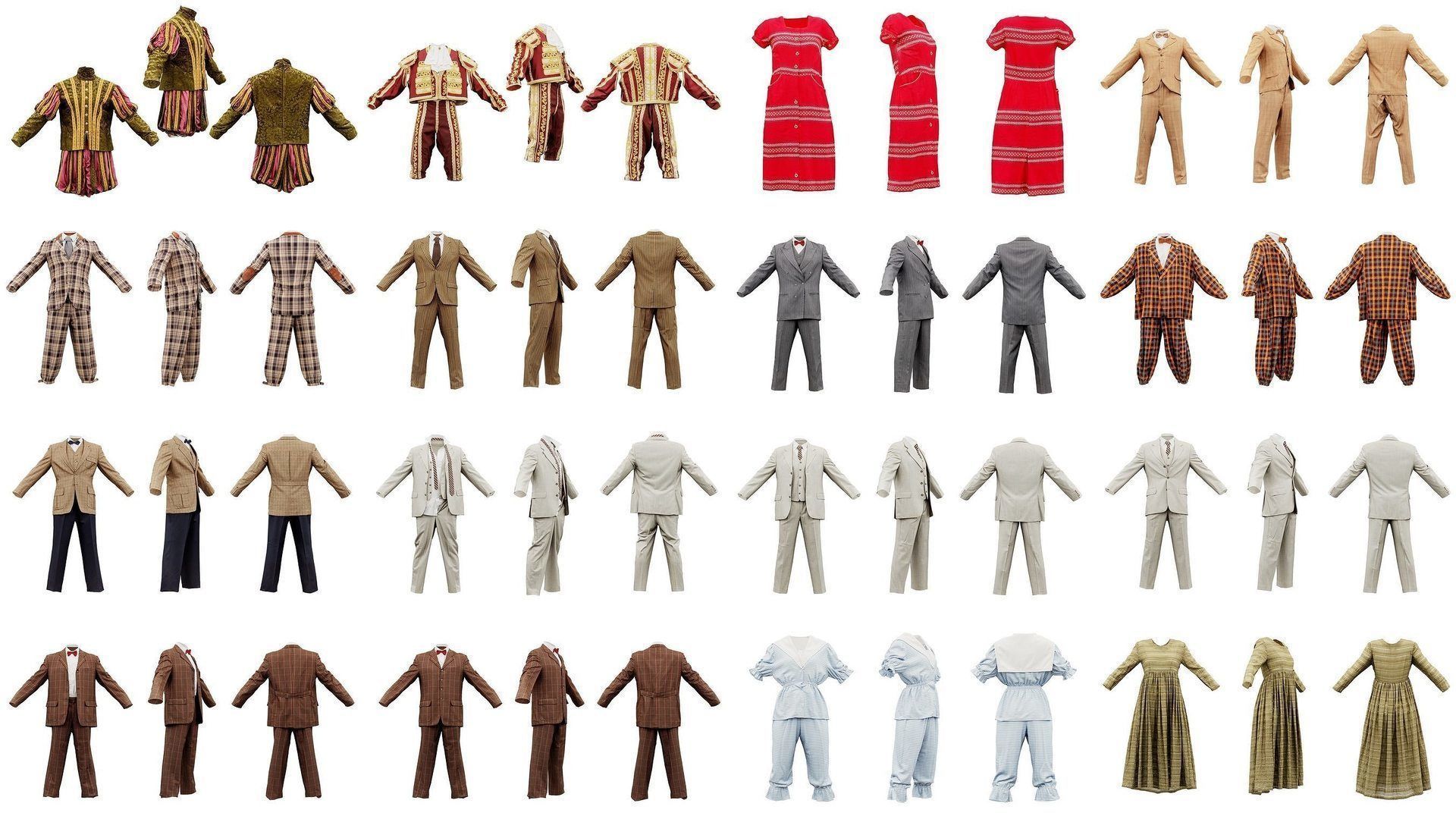 72 3D Scanned Full Body Clothing items 3D Model Collection_2