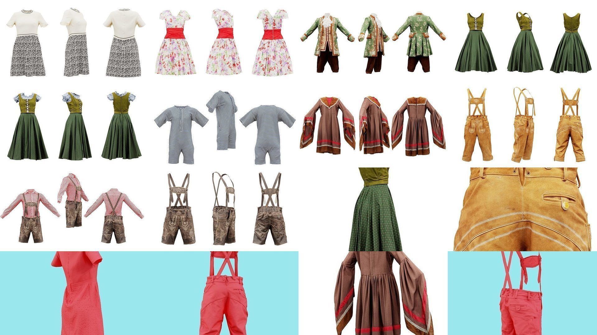 72 3D Scanned Full Body Clothing items 3D Model Collection_4
