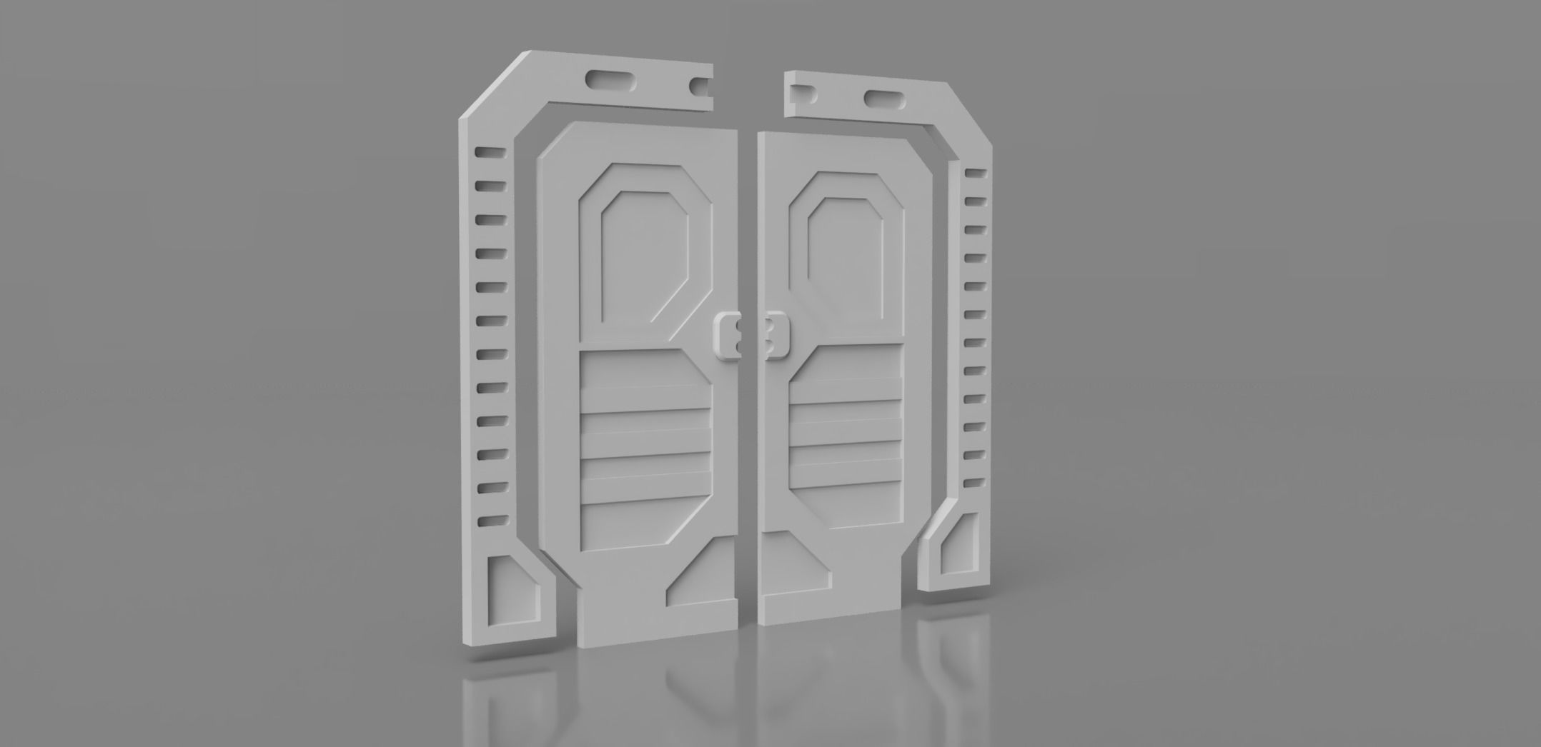 Sci-Fi Themed door 3D print model_1