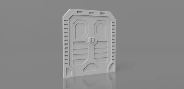 Sci-Fi Themed door 3D print model_0