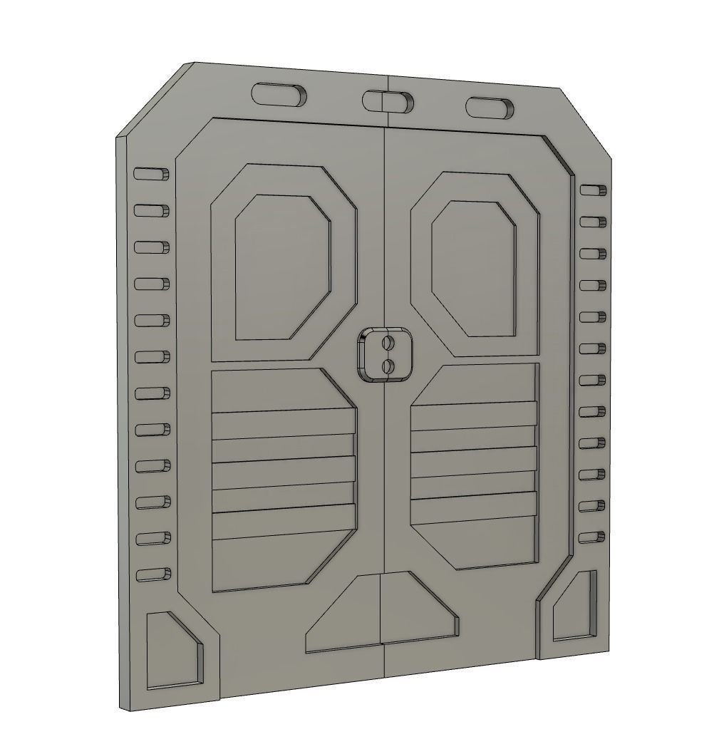 Sci-Fi Themed door 3D print model_2