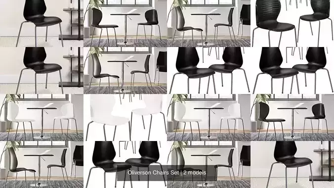 Oliverson Chairs Set 3D Model Collection