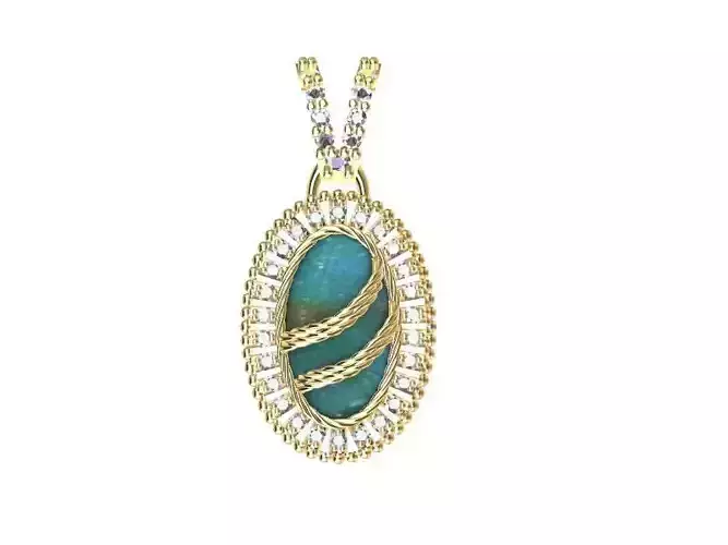cabochon oval pendant stl verified