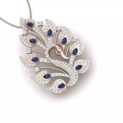 solitaire engagement women pendant 3dm render detail 