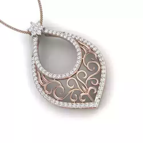 Women round pendant 3dm stl render detail 