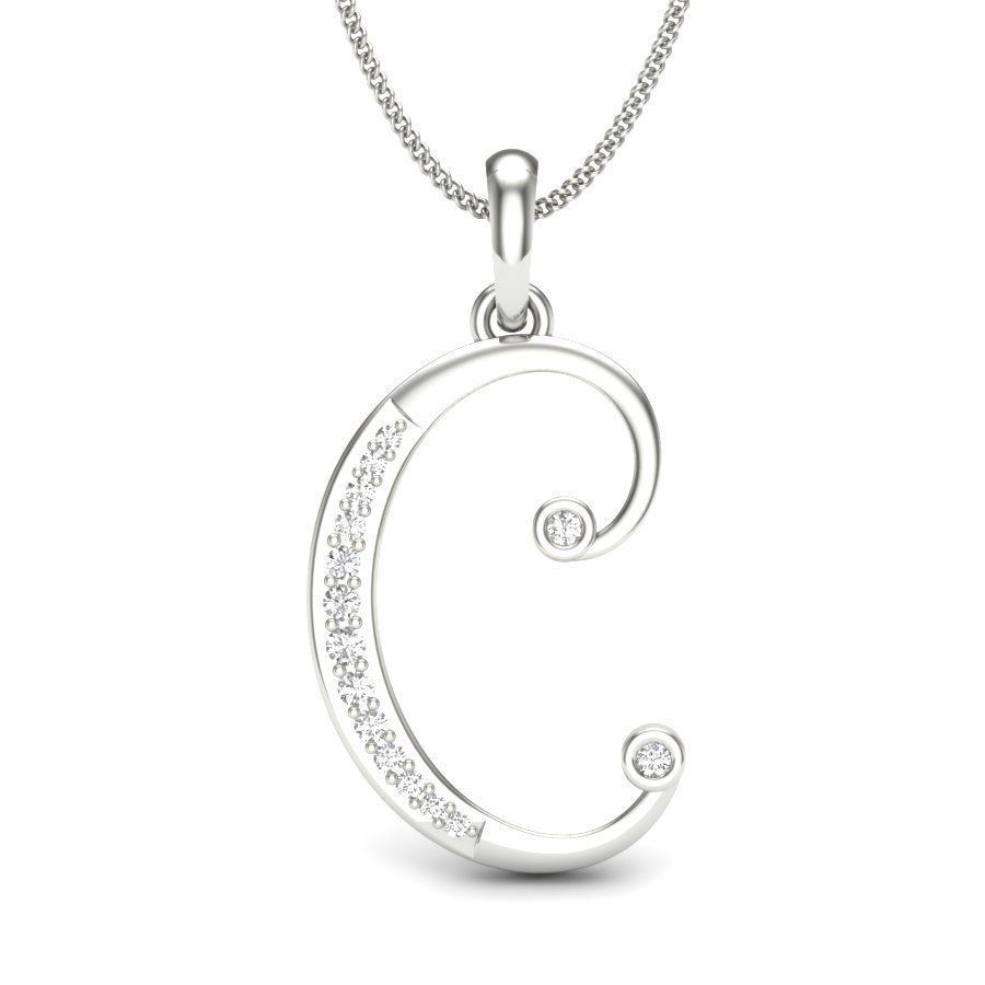 Women C Pendant  3D print model_15