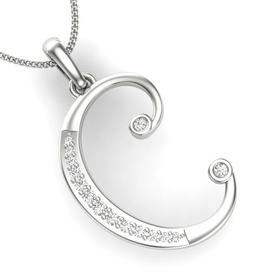 Women C Pendant  3D print model_17