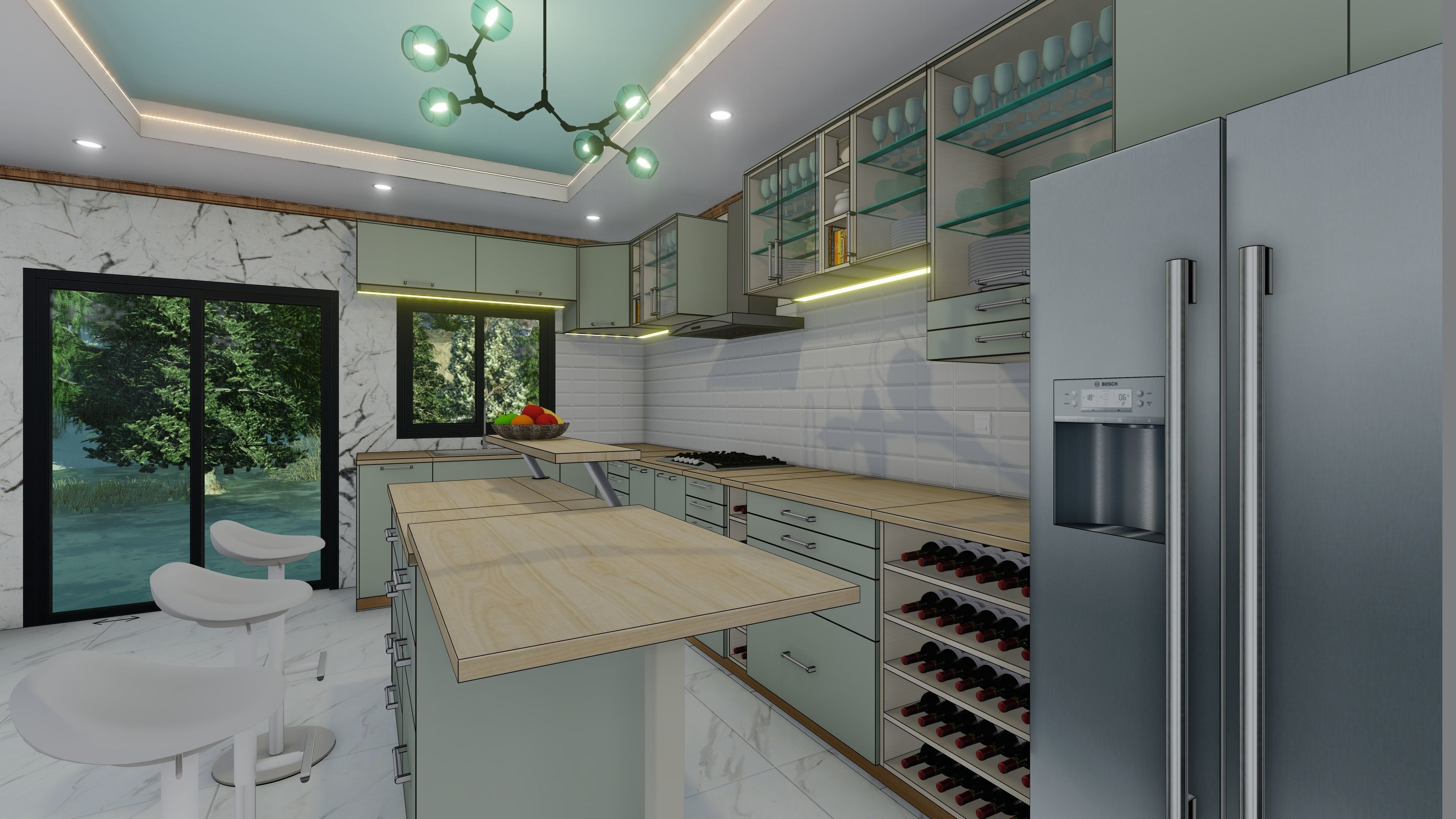 Kitchen Room 3D model_1