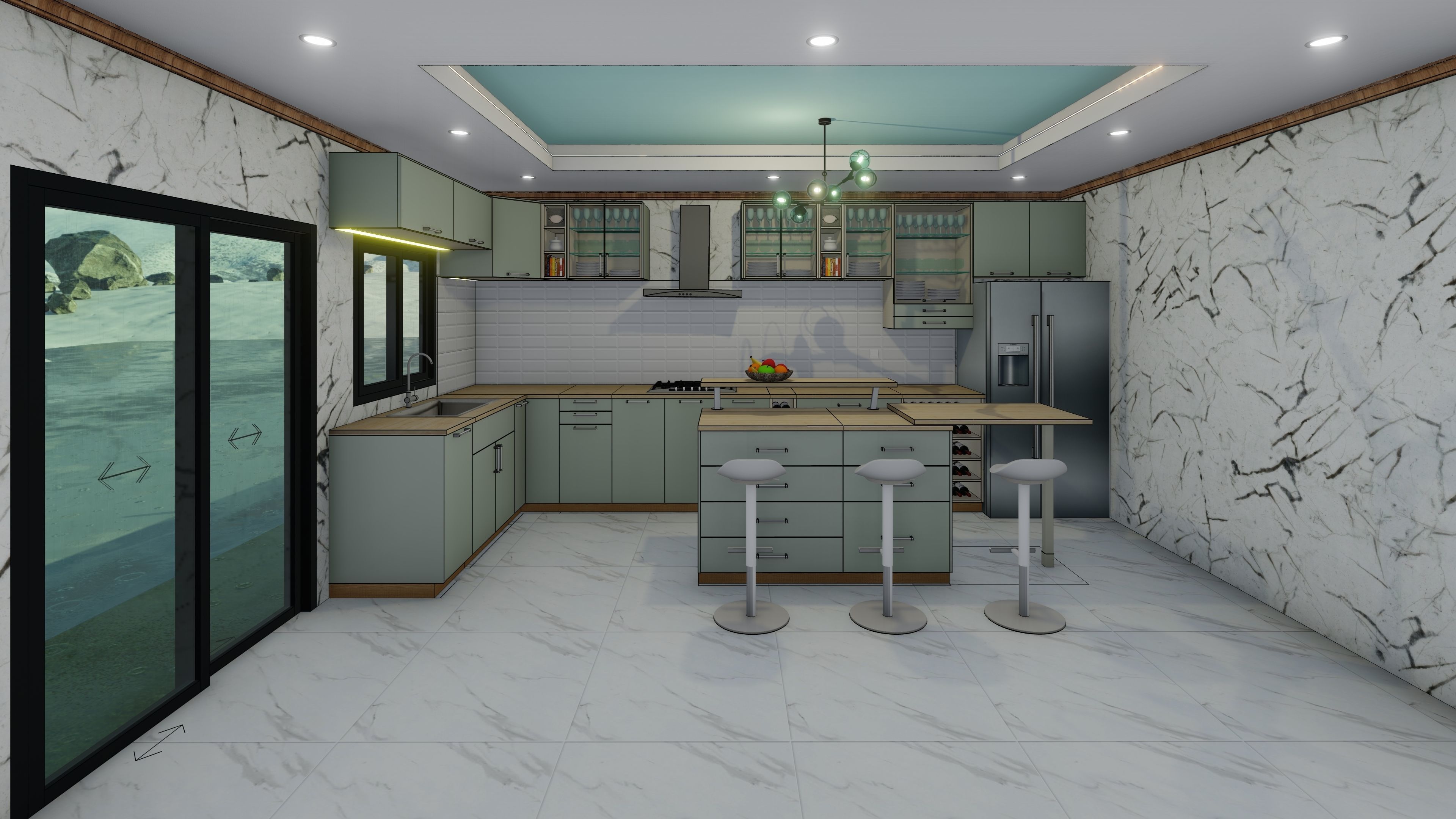 Kitchen Room 3D model_2