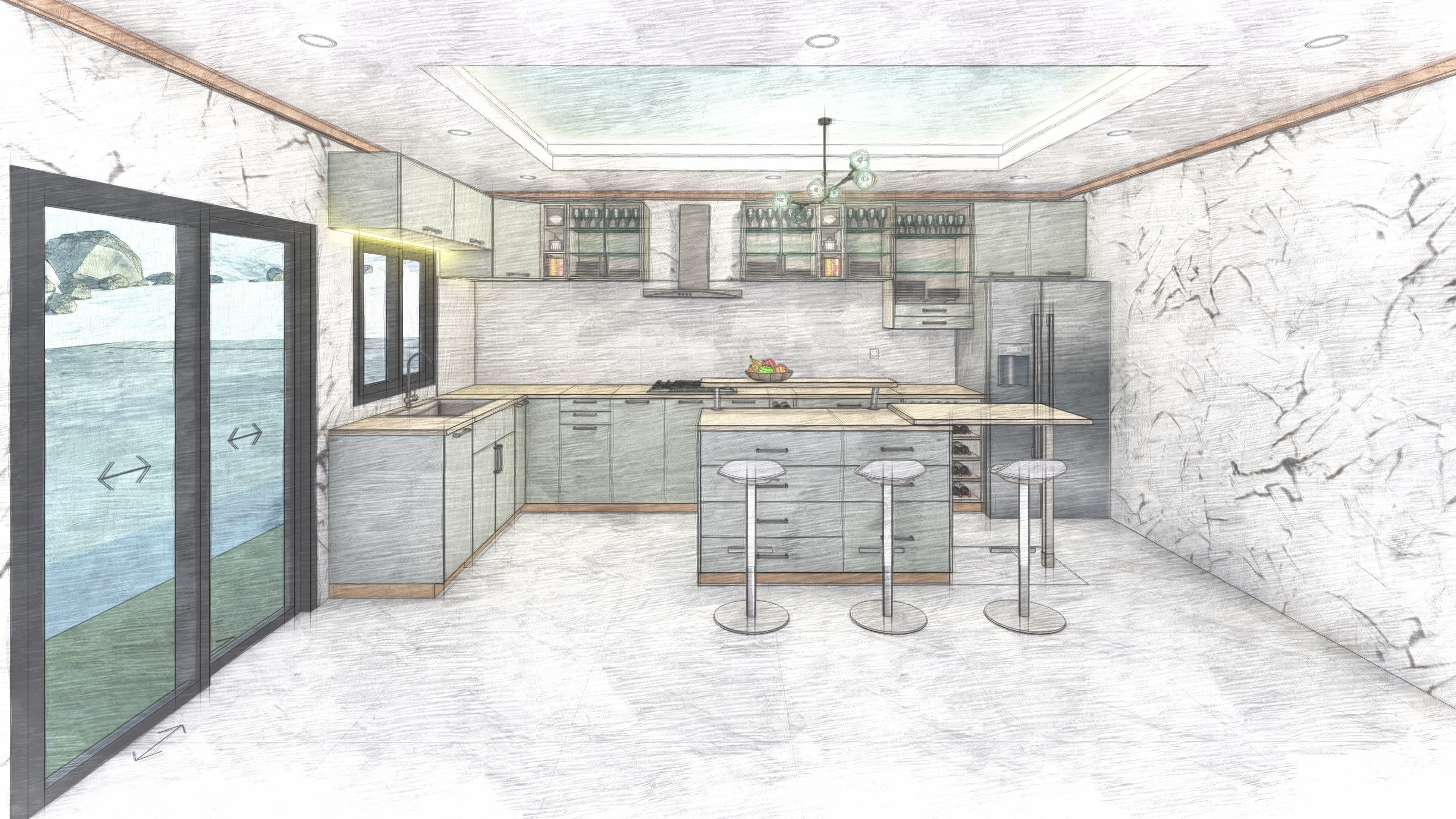 Kitchen Room 3D model_3