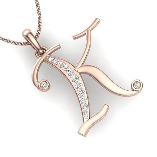 Women K Pendant 3D print model