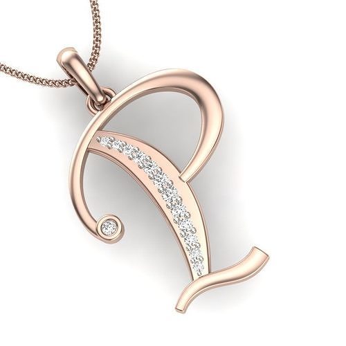 diamond P pendant for women  3D print model