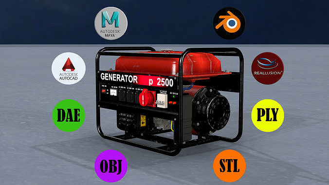 GENERATOR for sims Low-poly 3D model