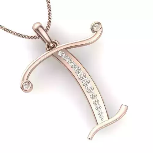 diamond T pendant for women 