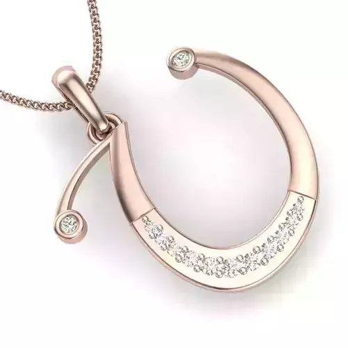 Women U pendant 3dm stl render detail 