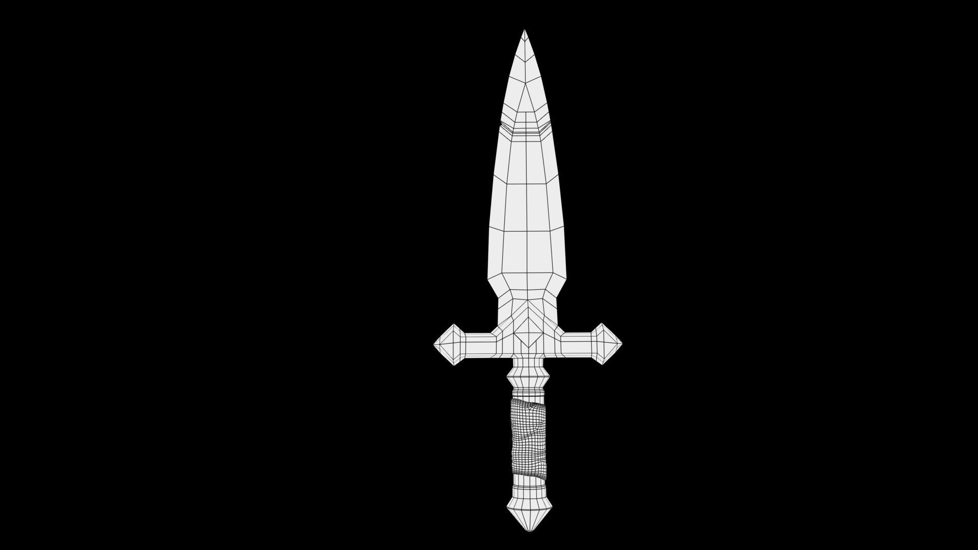 Dagger sword Low-poly 3D model_5