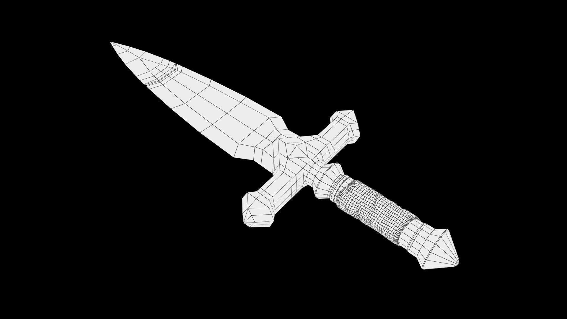 Dagger sword Low-poly 3D model_7