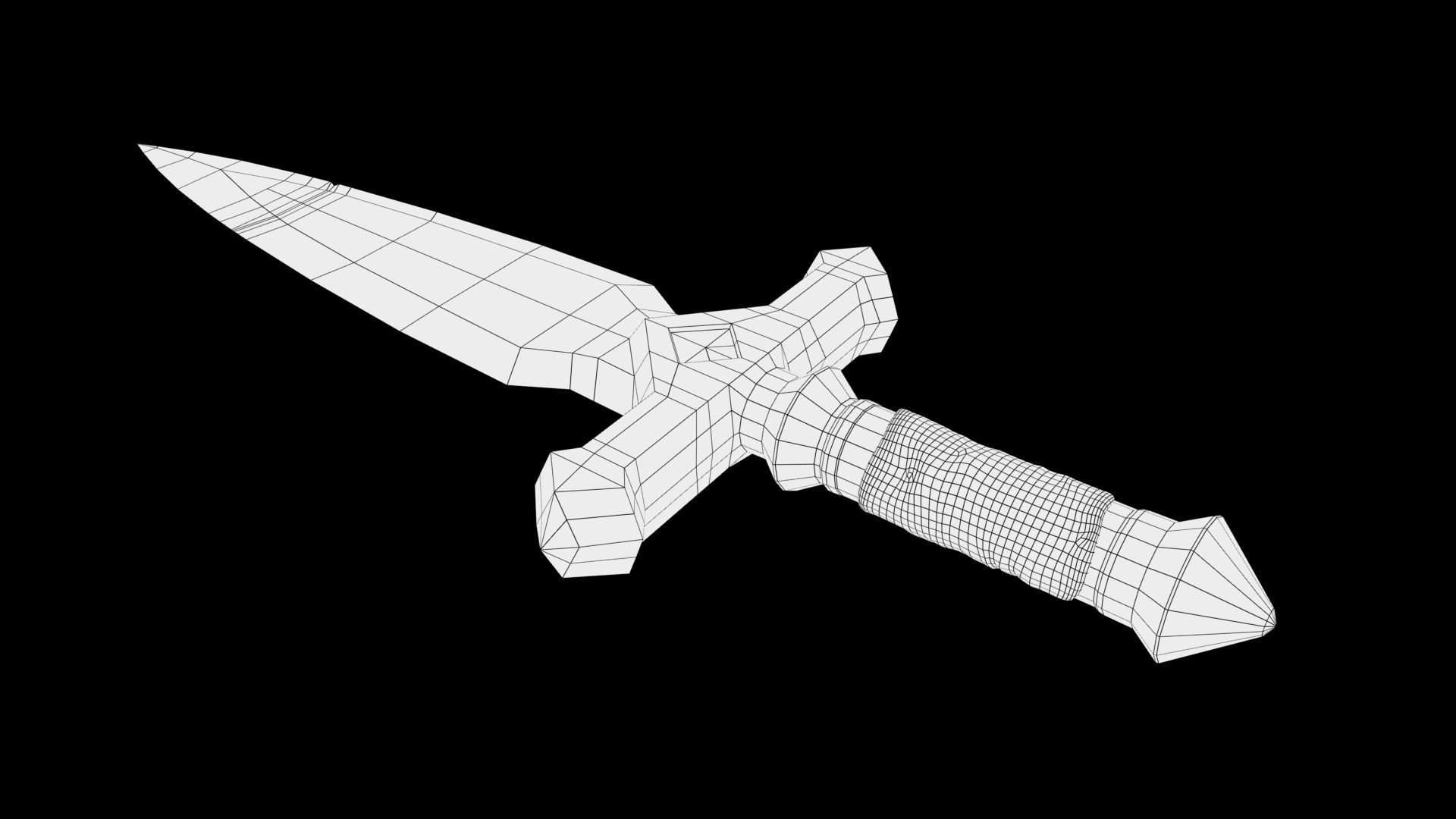 Dagger sword Low-poly 3D model_8