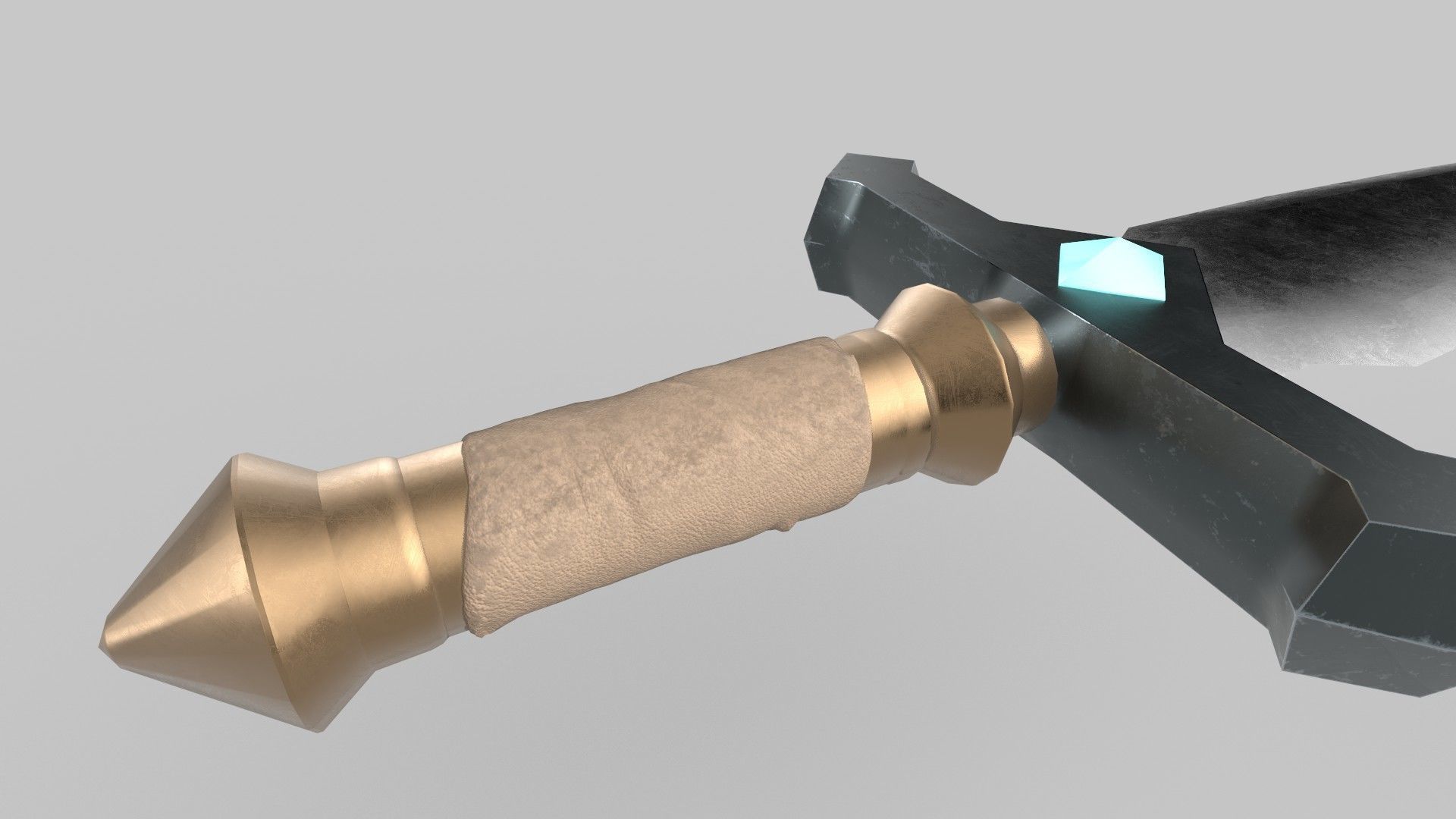 Dagger sword Low-poly 3D model_3