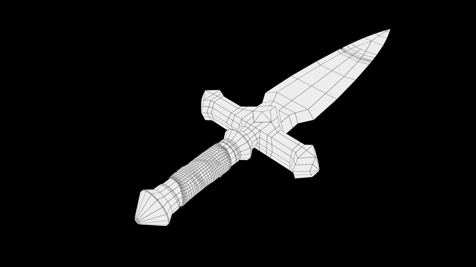 Dagger sword Low-poly 3D model_6