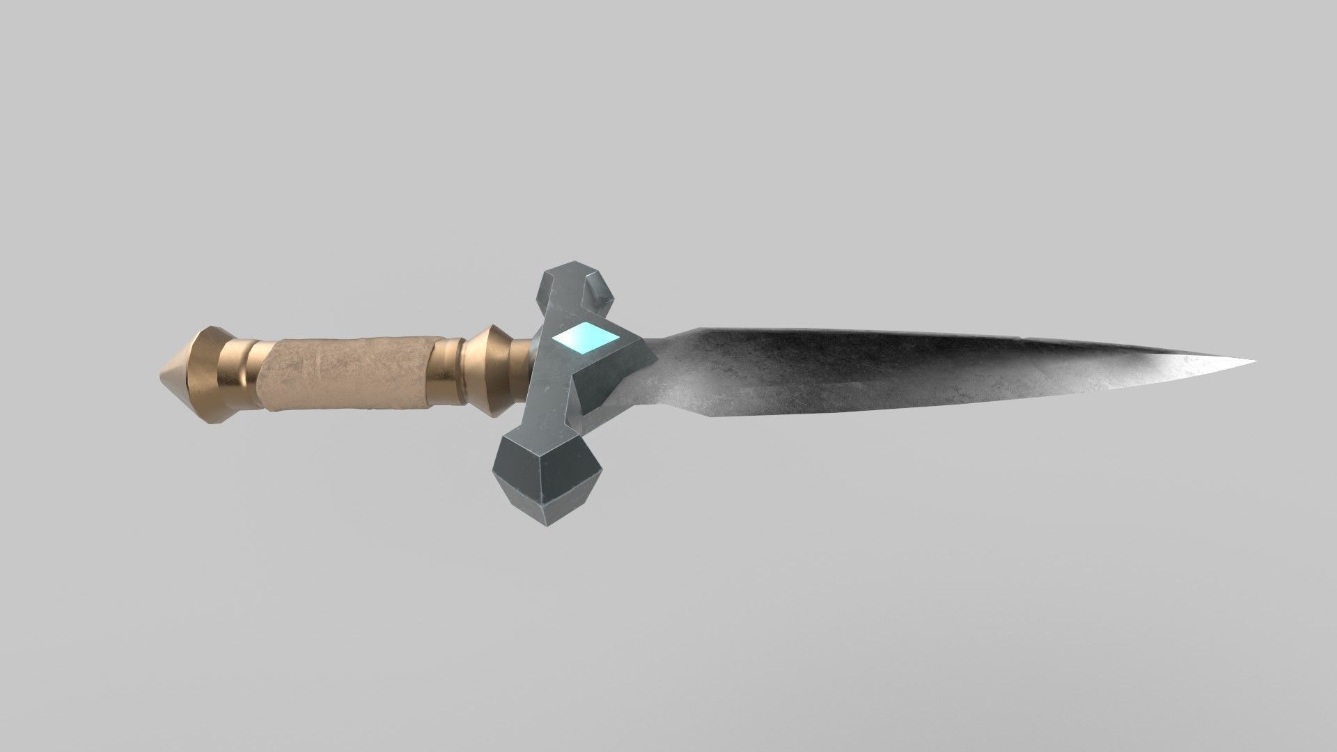 Dagger sword Low-poly 3D model_4