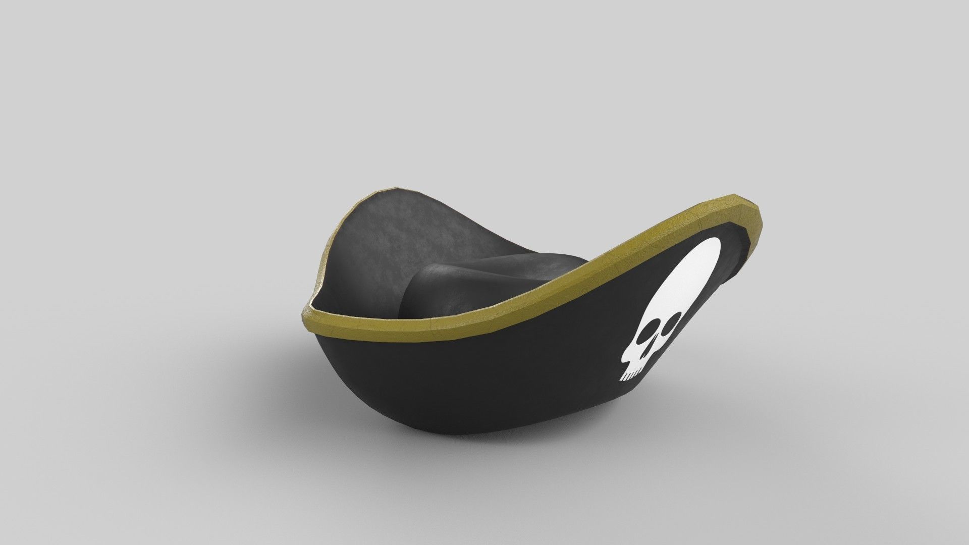 Pirate hat Low-poly 3D model_2