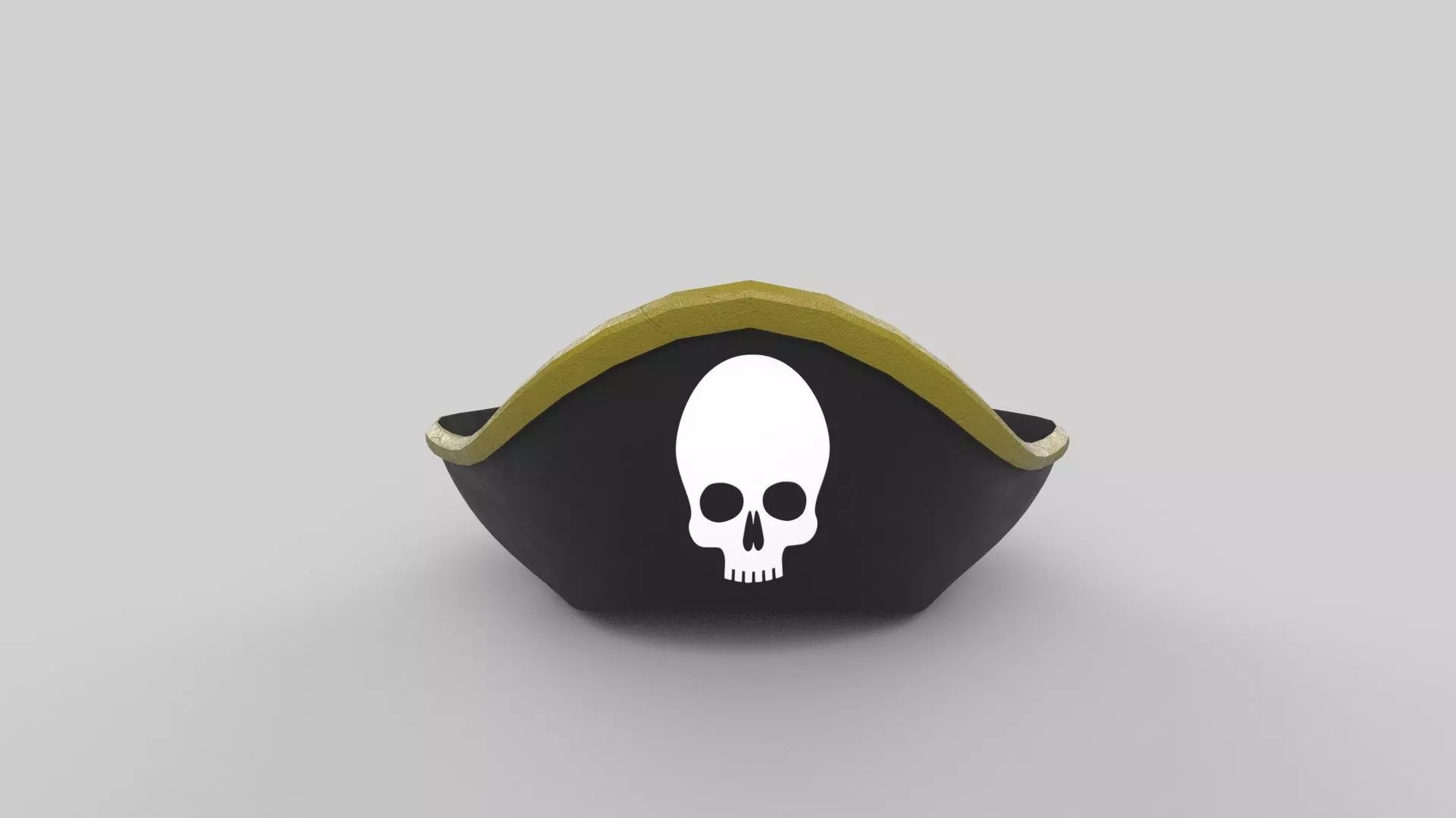 Pirate hat Low-poly 3D model_0
