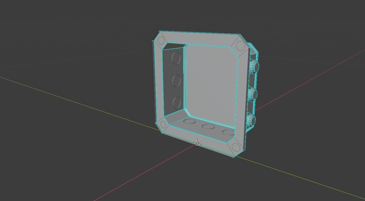 Small Power Box Electric Low-poly 3D model_14