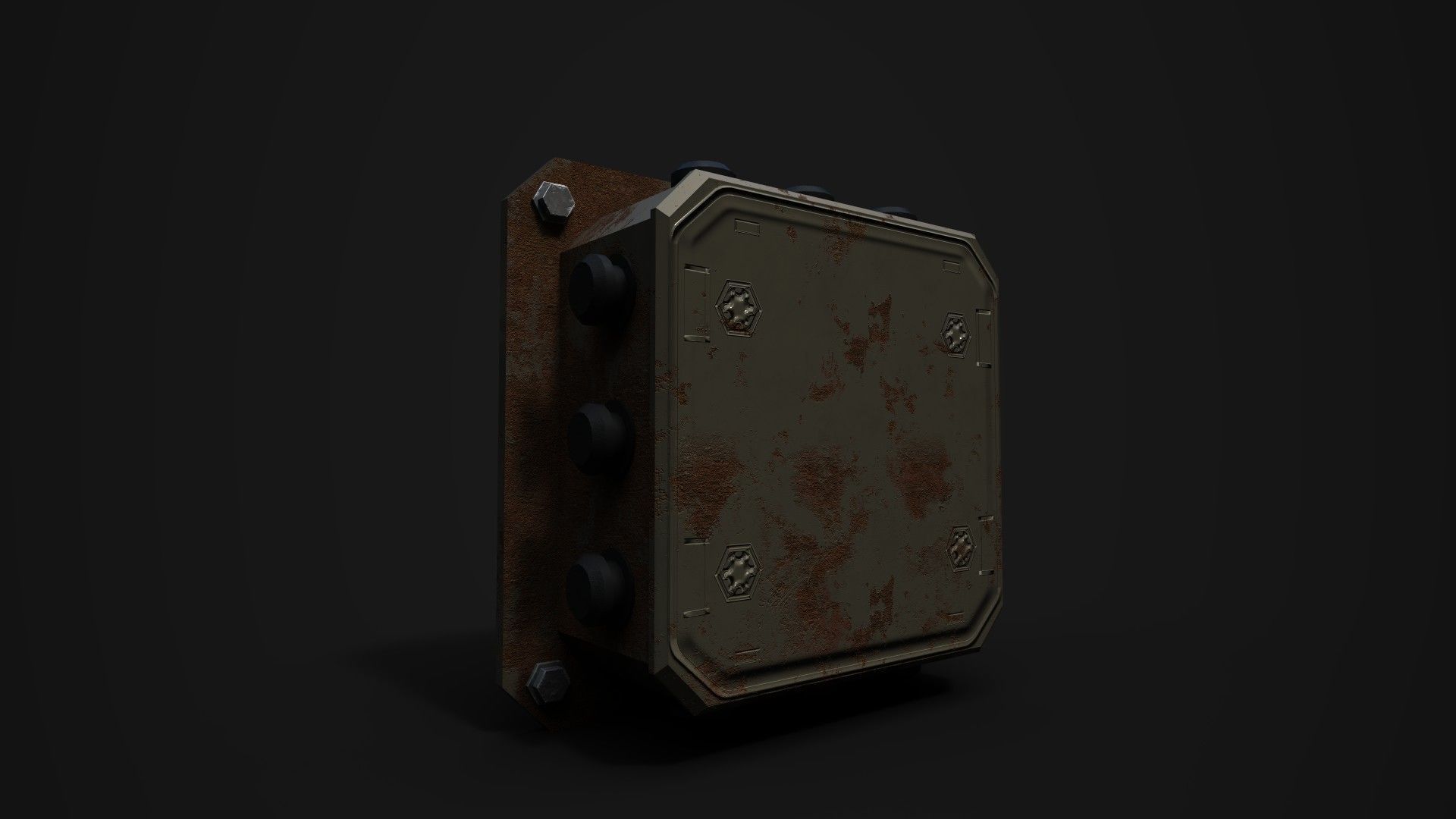 Small Power Box Electric Low-poly 3D model_2