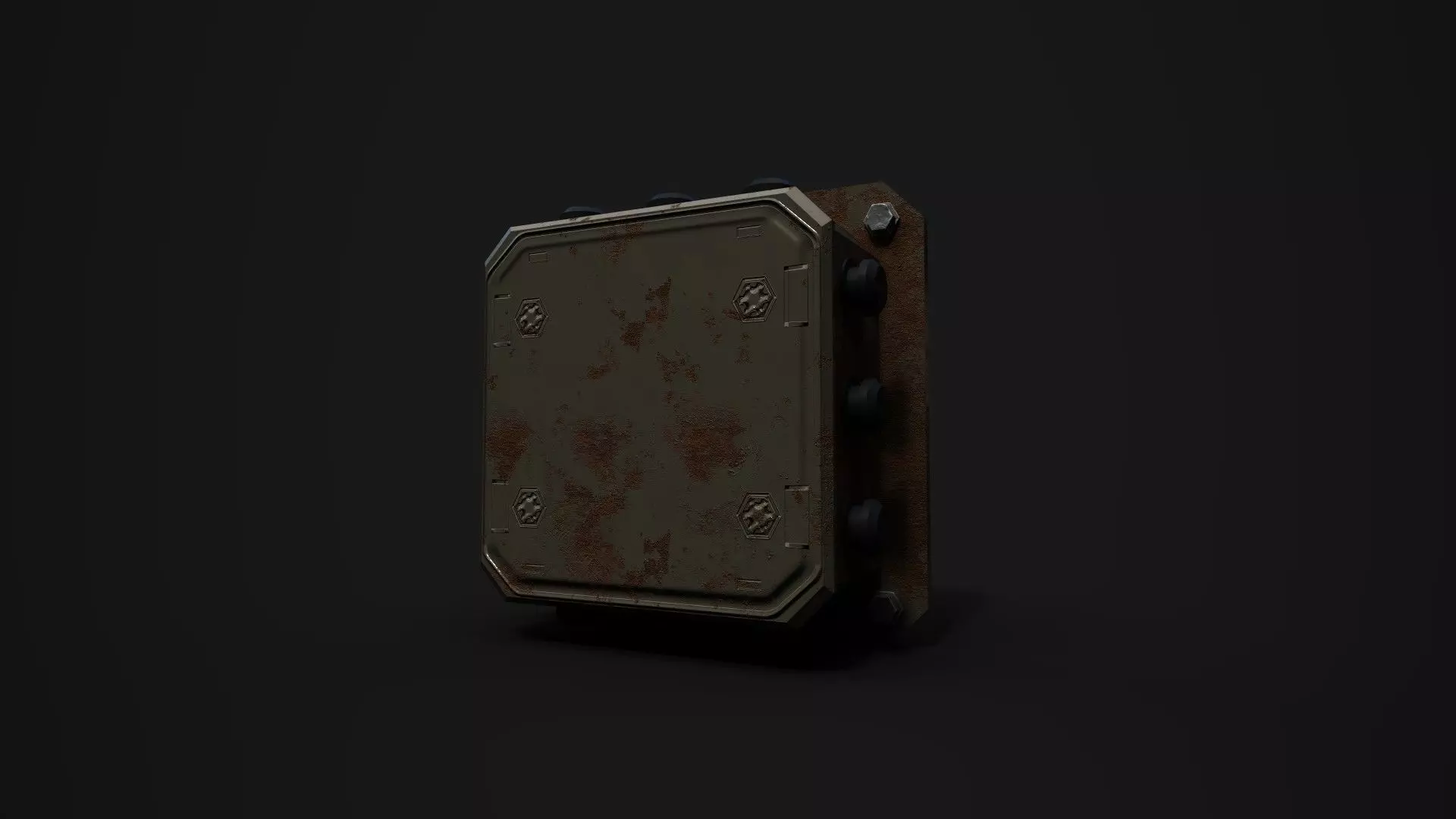 Small Power Box Electric Low-poly 3D model_0