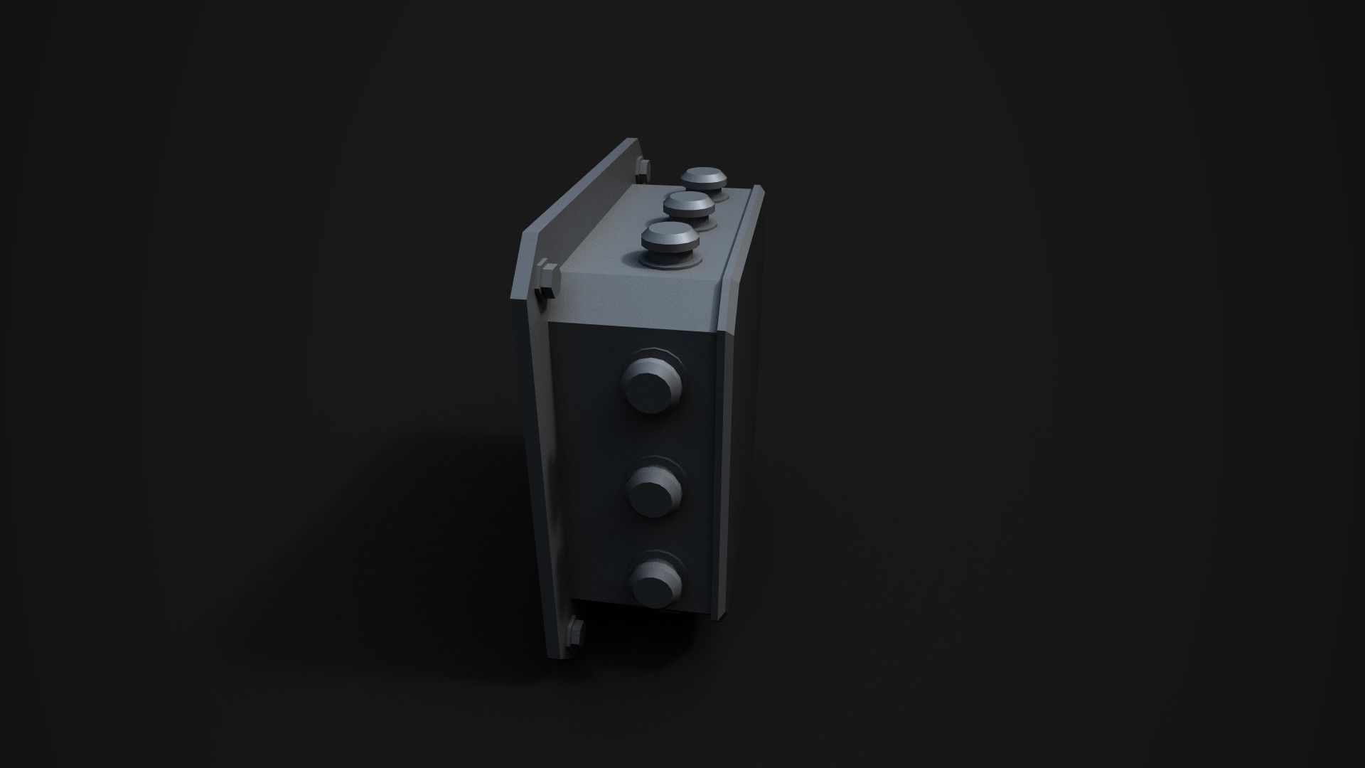 Small Power Box Electric Low-poly 3D model_9