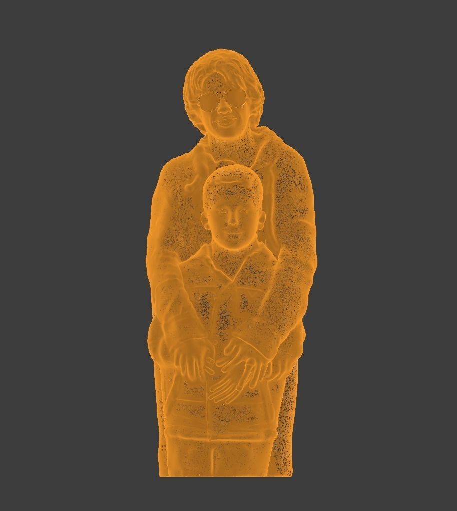 Mother Child Hugging Pose 3D print model_1