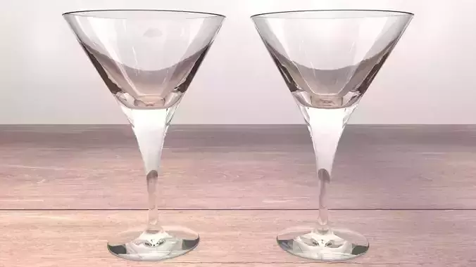 Martini Glass Low-poly 3D model
