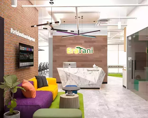 Office 200msq Open Space and Colorfull 3D model