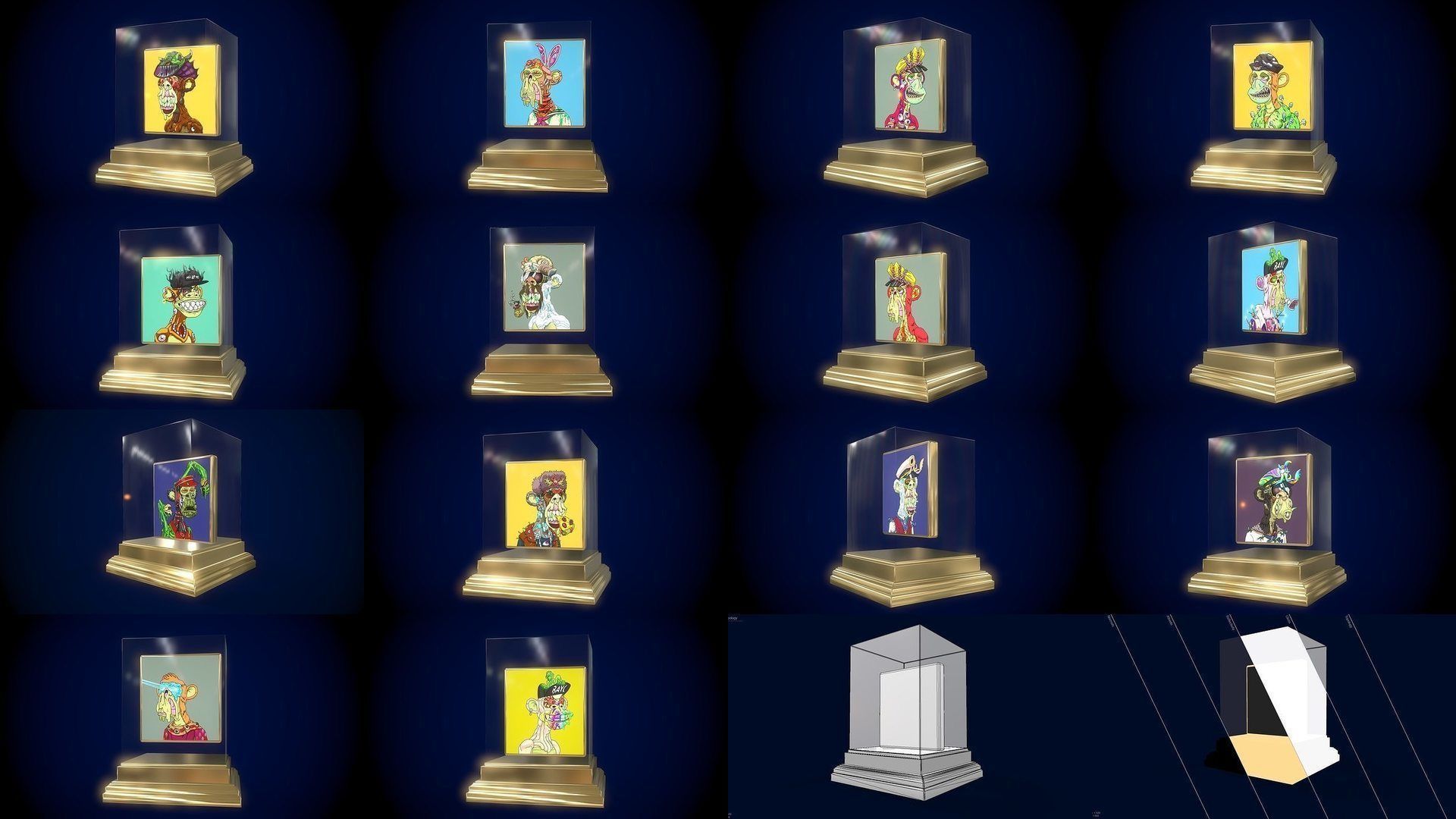 30 Mutant Ape  Gold Club 3D Model Collection_1