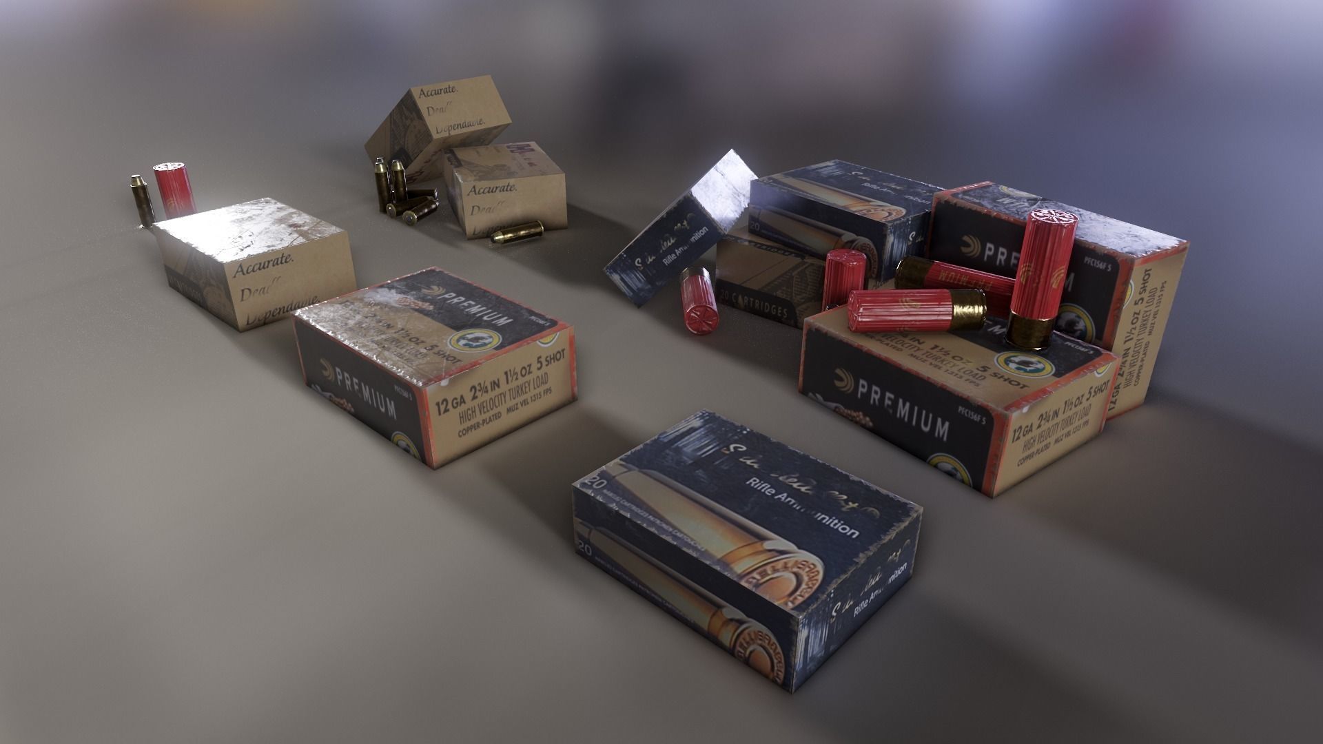 Ammo boxes Low-poly 3D model_1