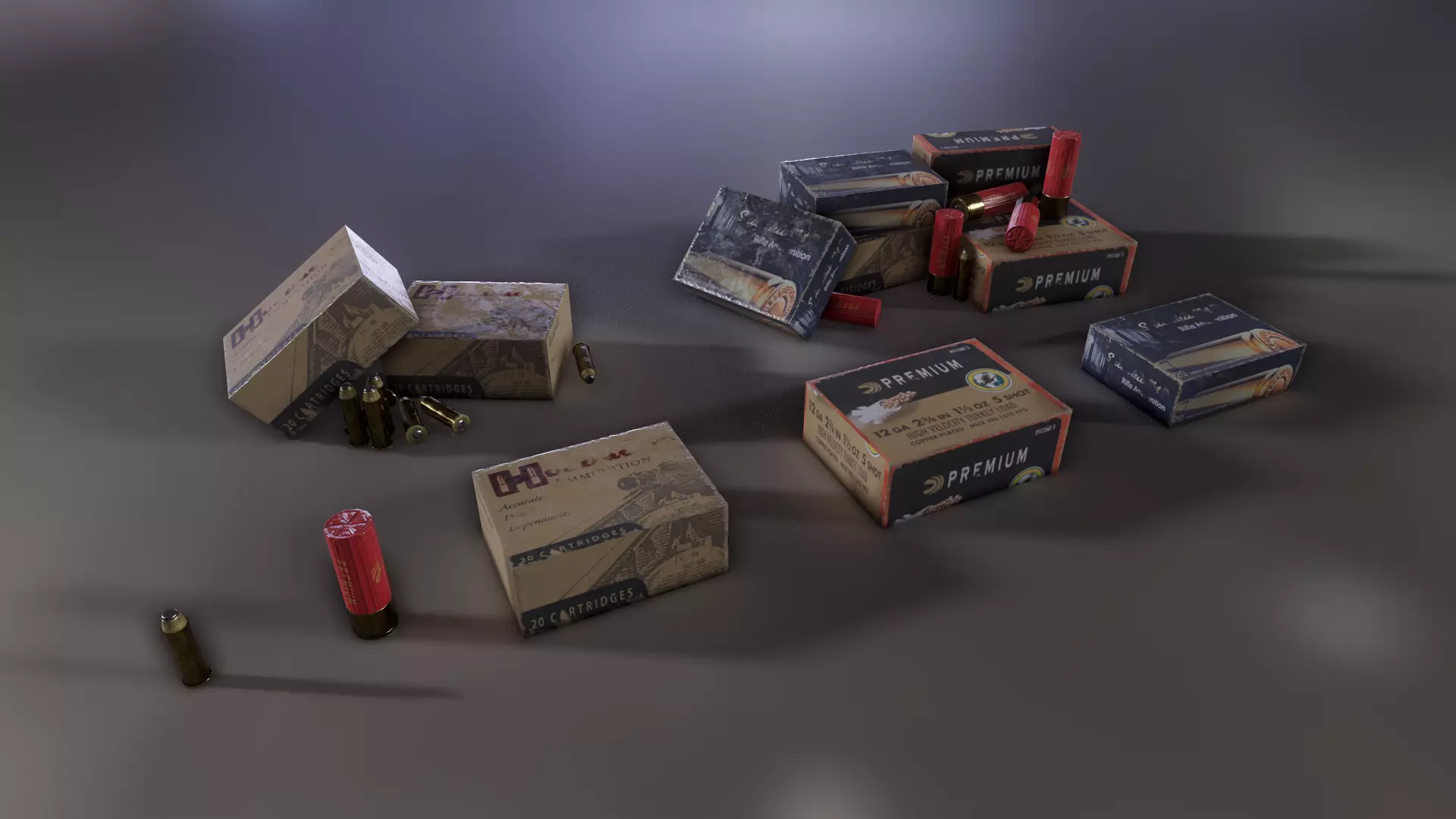 Ammo boxes Low-poly 3D model_0