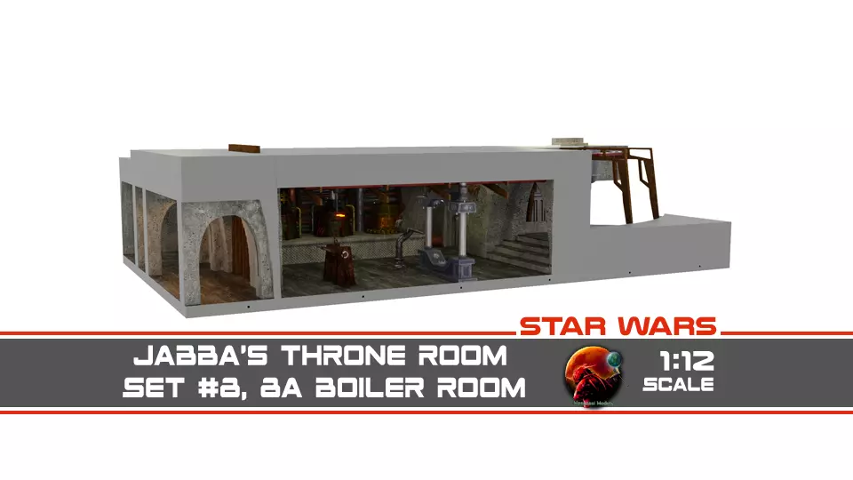 Jabbas Throne Room - Boiler Room - Complete set 1-12 scale 3D Model Collection_0