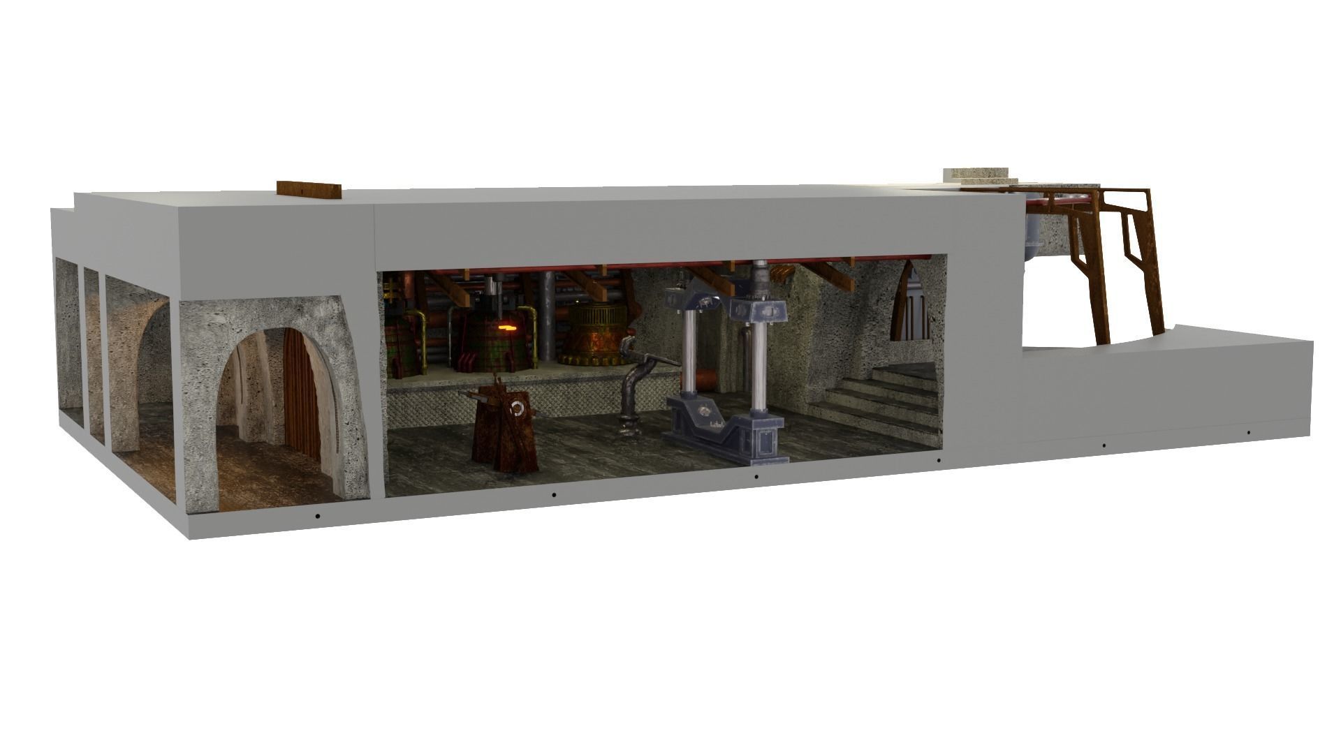 Jabbas Throne Room - Boiler Room - Complete set 1-12 scale 3D Model Collection_3