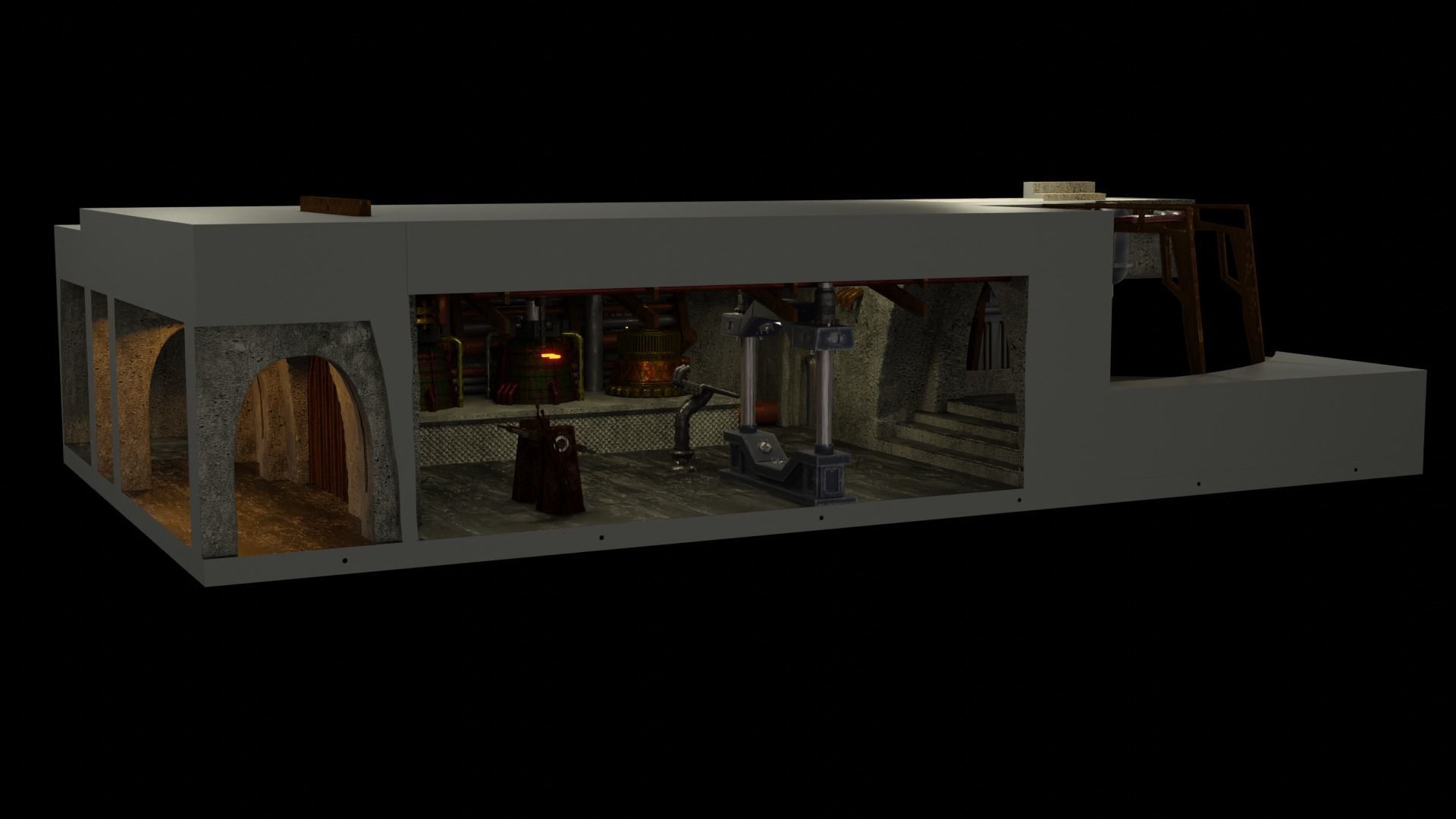 Jabbas Throne Room - Boiler Room - Complete set 1-12 scale 3D Model Collection_2