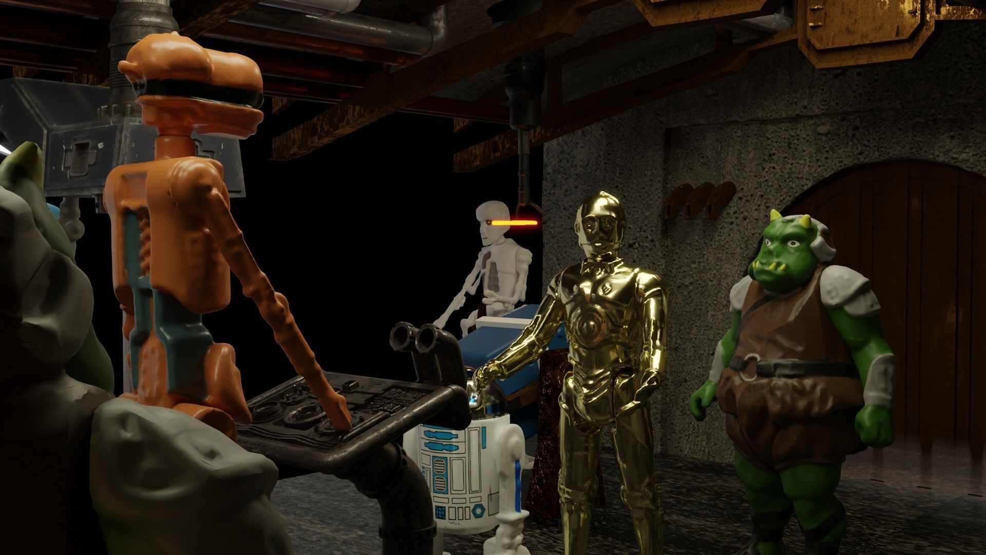 Jabbas Throne Room - Boiler Room - Complete set 1-12 scale 3D Model Collection_12