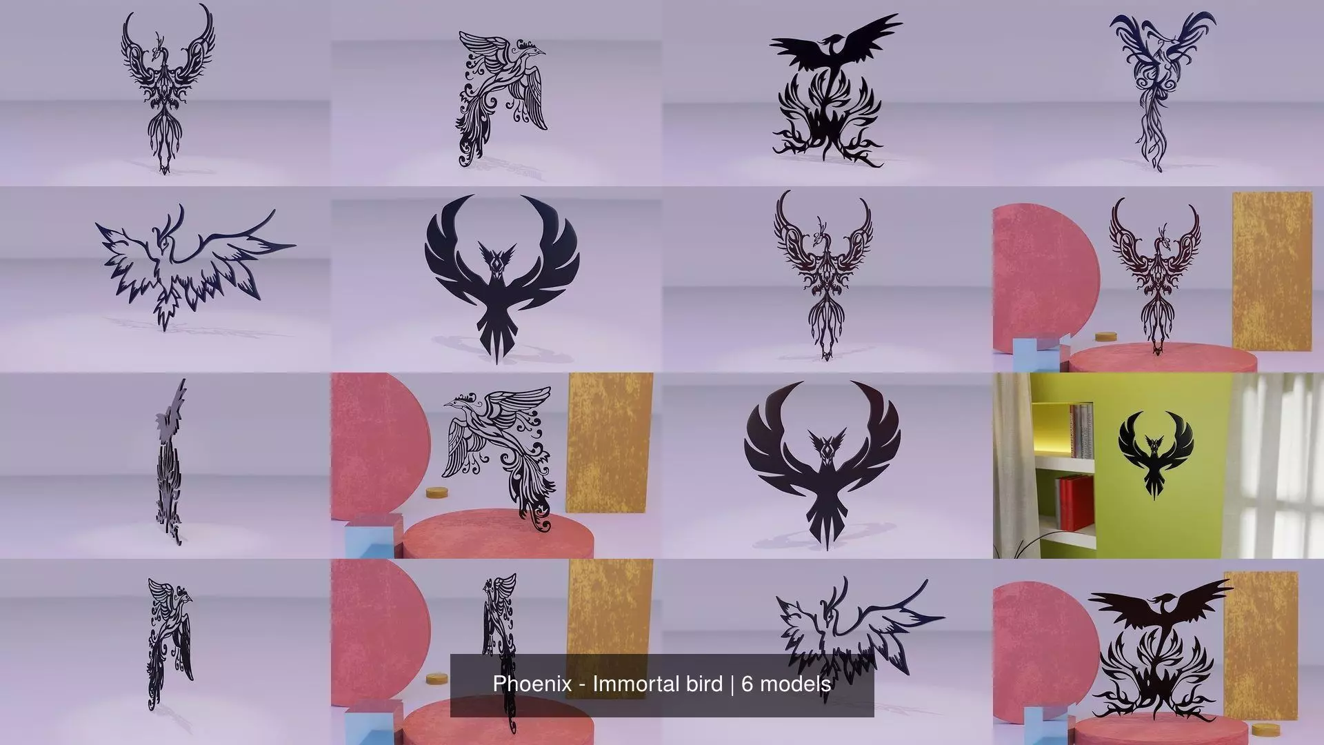 Phoenix - Immortal bird 3D Model Collection_1